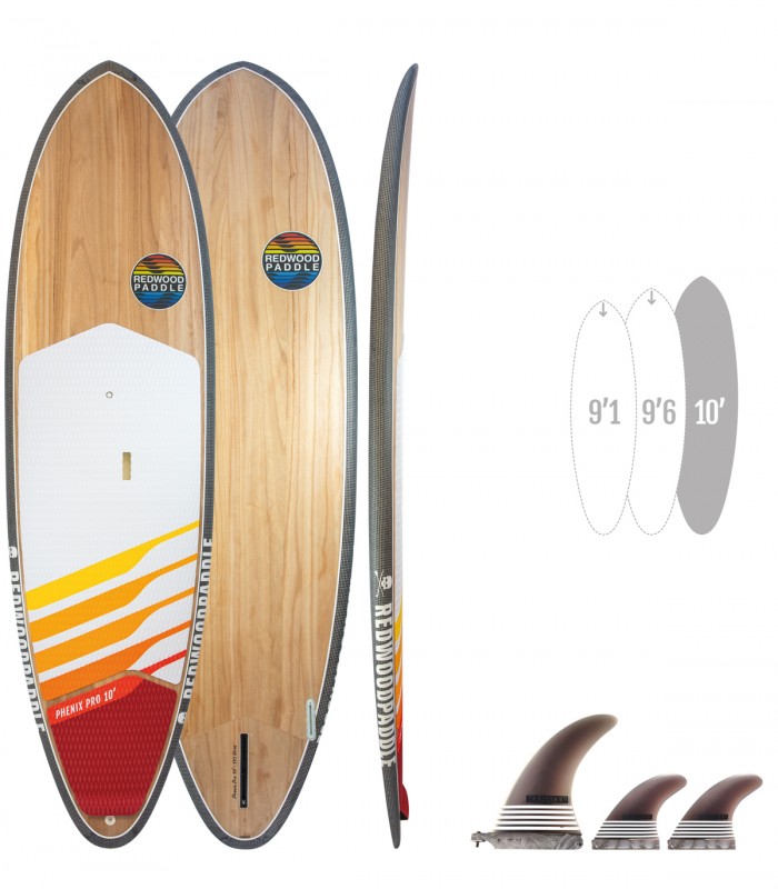 Phenix Pro 10' Carbon Wood - Prancha Stand Up Paddle Surf Redwoodpaddle madeira natural paulownia