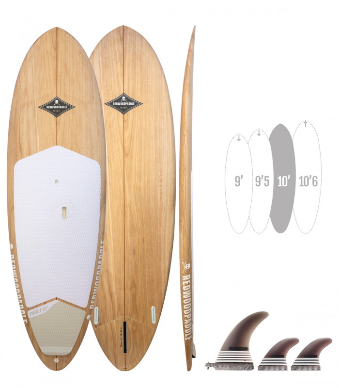 Phenix Natural - Prancha Stand Up Paddle Surf Redwoodpaddle madeira natural paulownia caveira skull