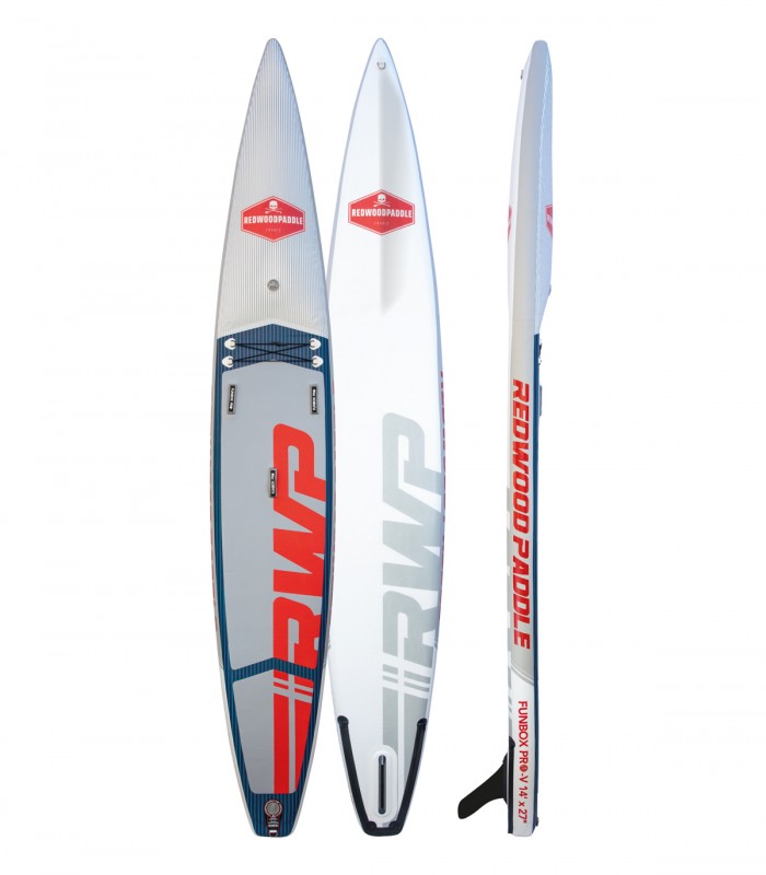 Prancha Stand Up Paddle Surf  Hinchable Funbox Pro V Race 14′ x 27'' Redwoodpaddle woven dupla camada caveira skull