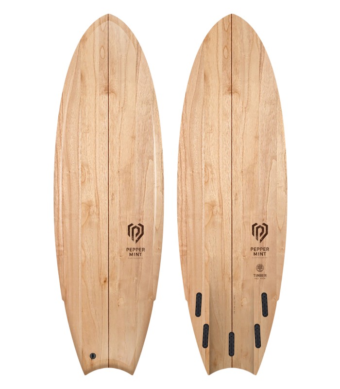 Prancha de surf en madeira naturalPeppermint Surfboards Half Moon 5'11 timber