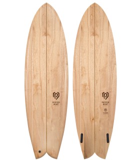 Prancha de surf en madeira natural Peppermint Surfboards Classic Fish 6'6" Timber