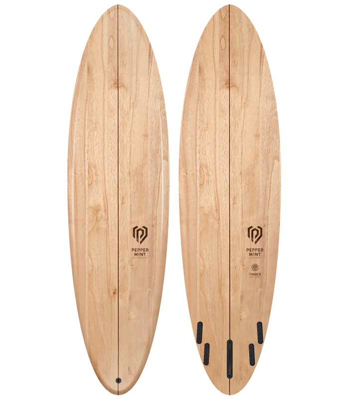 Prancha de surf en madeira natural Peppermint Surfboards Peppermint Easy Short 7'0" Timber